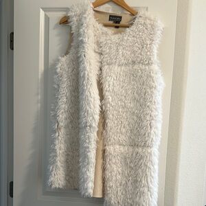White Faux Fur Vest